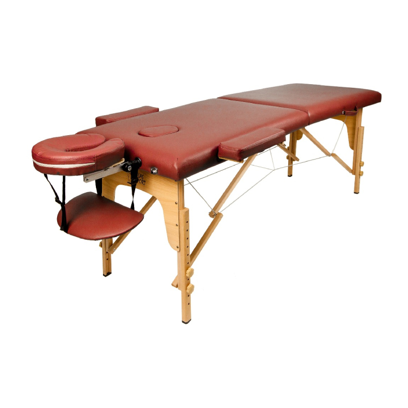 Складной массажный стол Atlas Sport 2-с, 60 см, деревянный (бургунди)