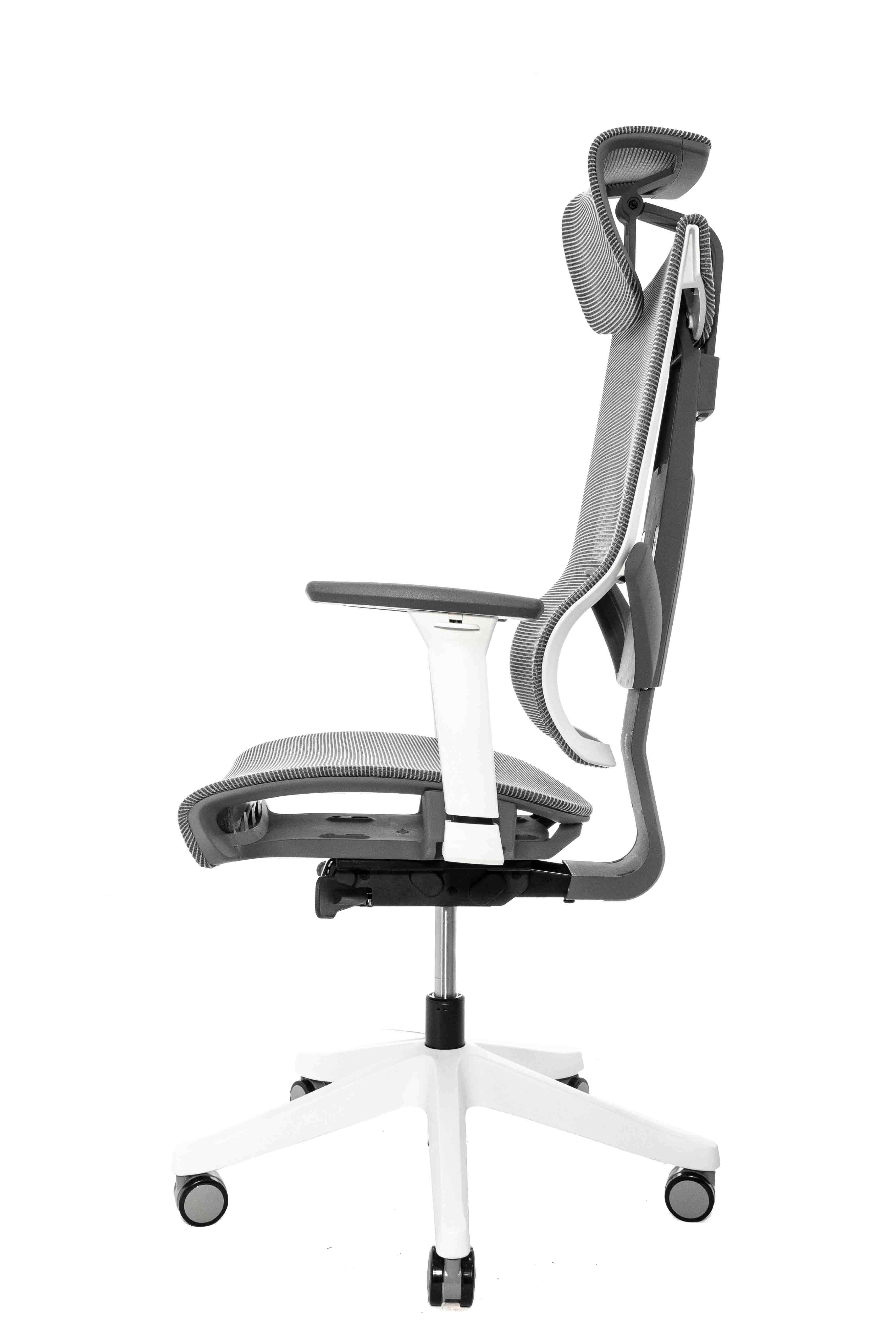 Эргономичное кресло Falto Hoshi Mesh (каркас белый, сетка KW-03 серый)