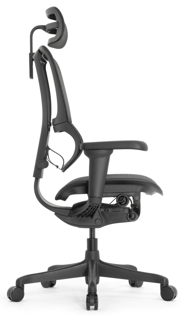 Эргономичное кресло Falto IOO Ultra (наклон вперёд, сетка, чёрный)