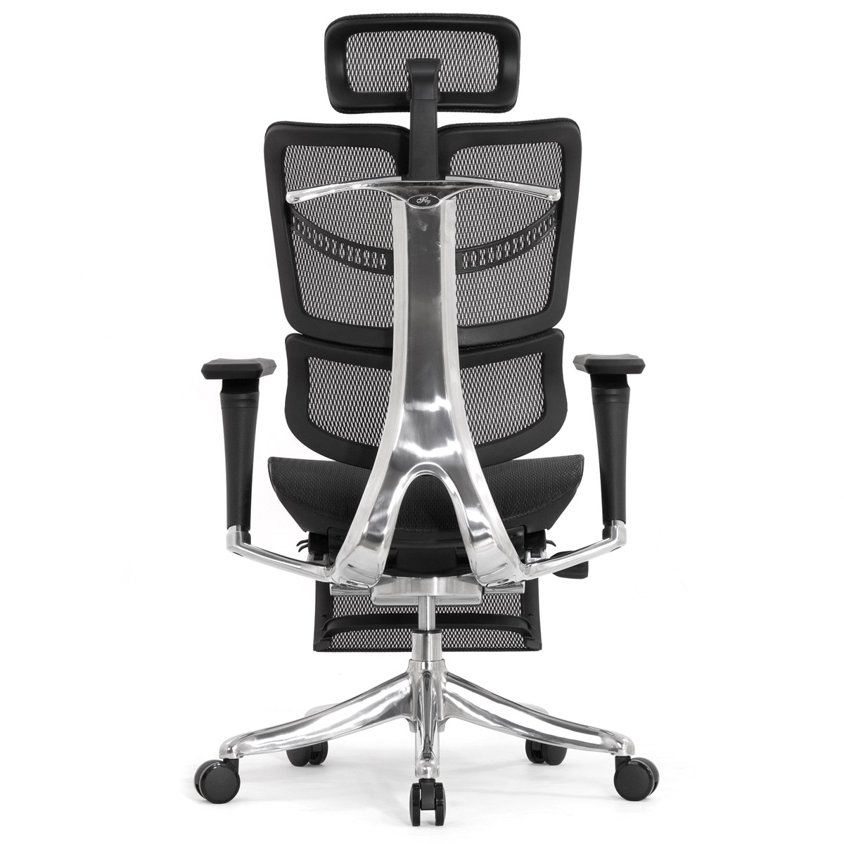 Анатомическое кресло Falto Fly 2 с подножкой (динамичный подголовник, подлокотники 6D (360), сетка, чёрный)