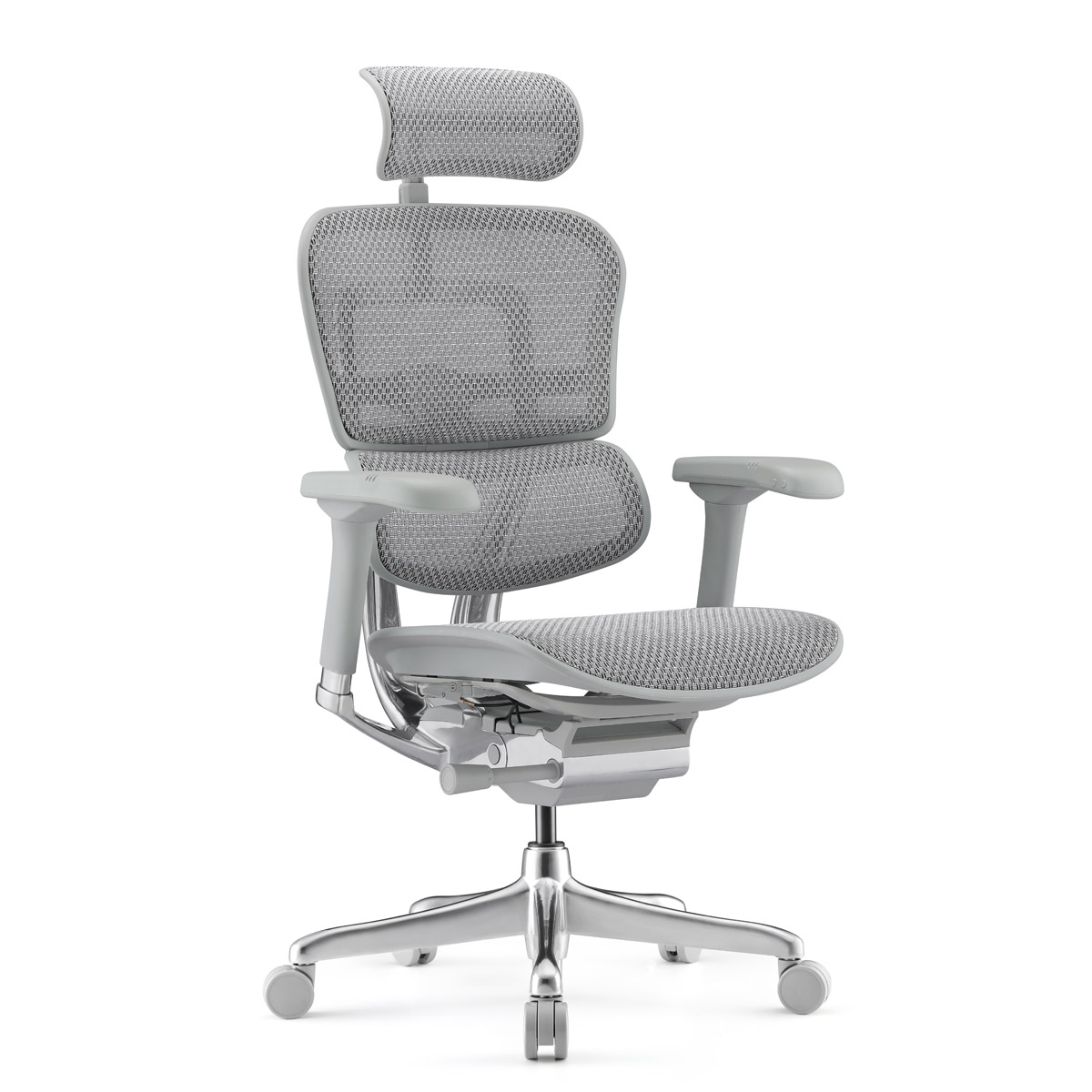 Эргономичное кресло Falto Ergohuman 2 Elite (алюминий, наклон вперёд, сетка, серый)