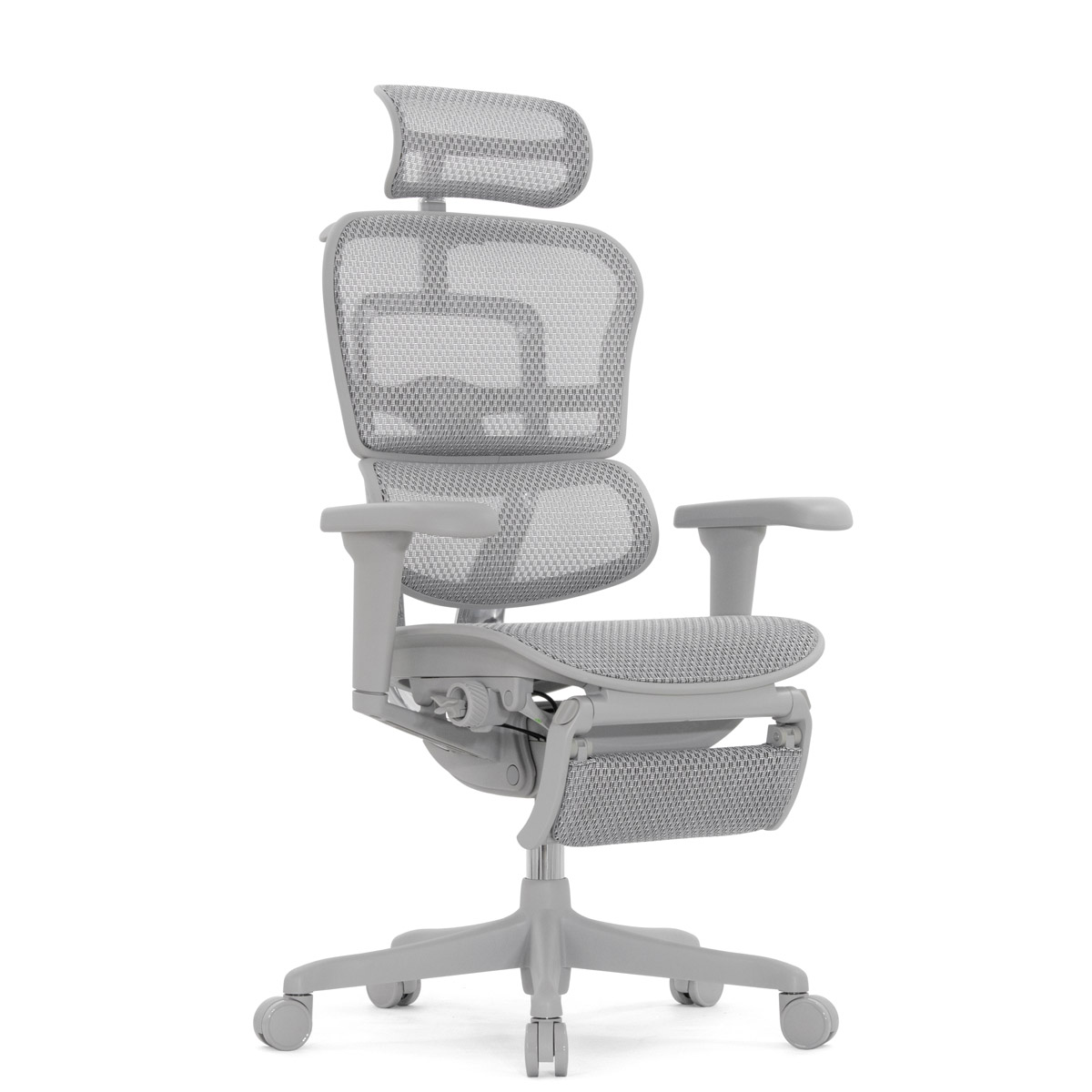 Эргономичное кресло Falto Ergohuman 2 Ultra с подножкой (наклон вперёд, сетка, серый)