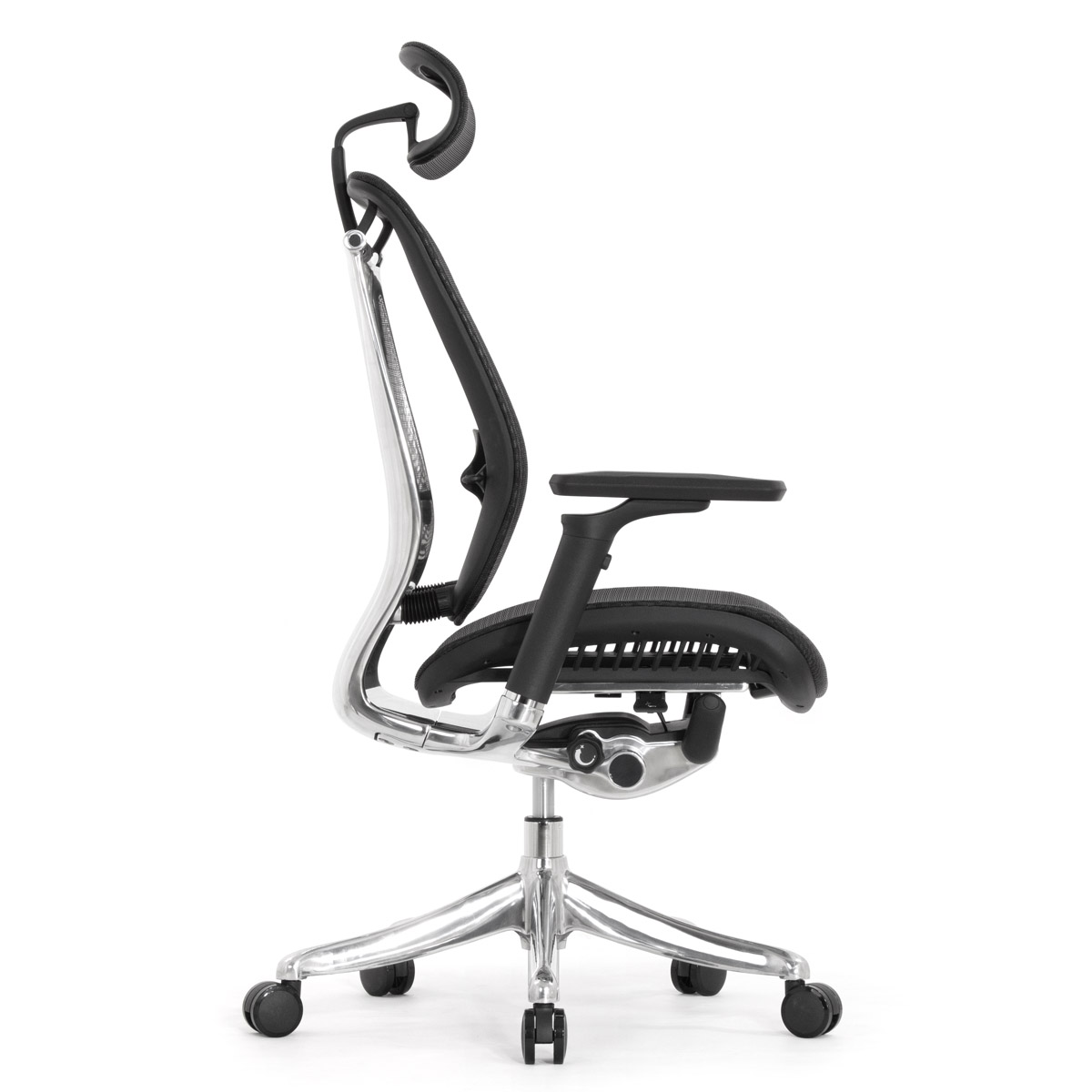 Эргономичное кресло Falto Spring 2 (поясничный валик, подлокотники 6D (360), сетка, чёрный)