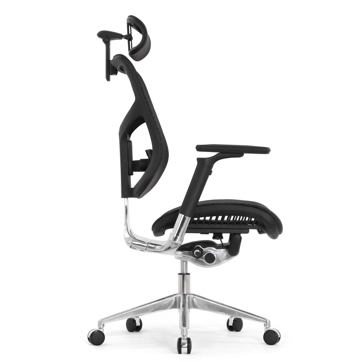 Компьютерное кресло Falto Star Ergo 2 (2D поясничный упор, подлокотники 6D (360), сетка, чёрный)