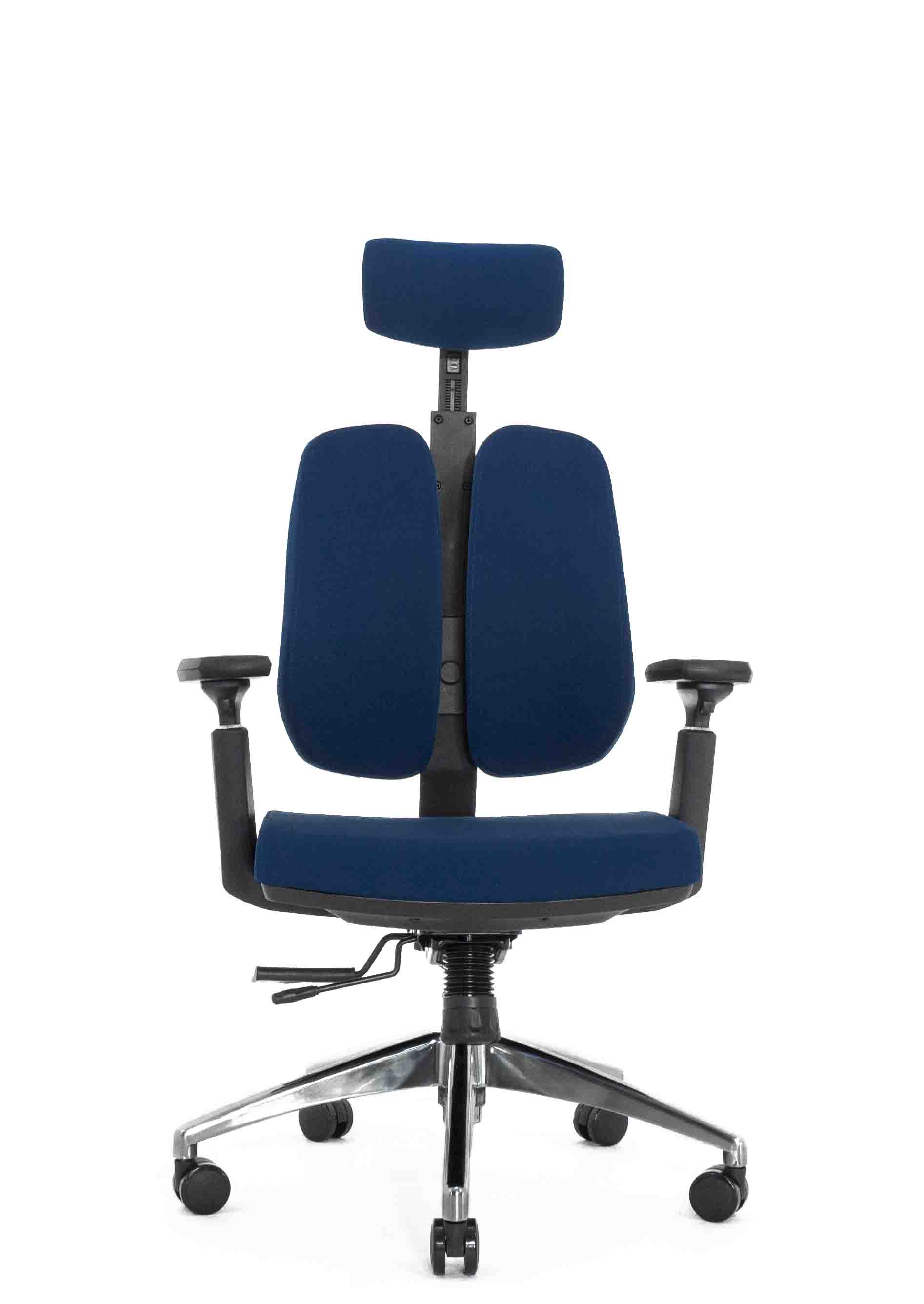 Ортопедическое кресло Falto ALPHA (корсетная спинка, ткань, тёмно-синий)