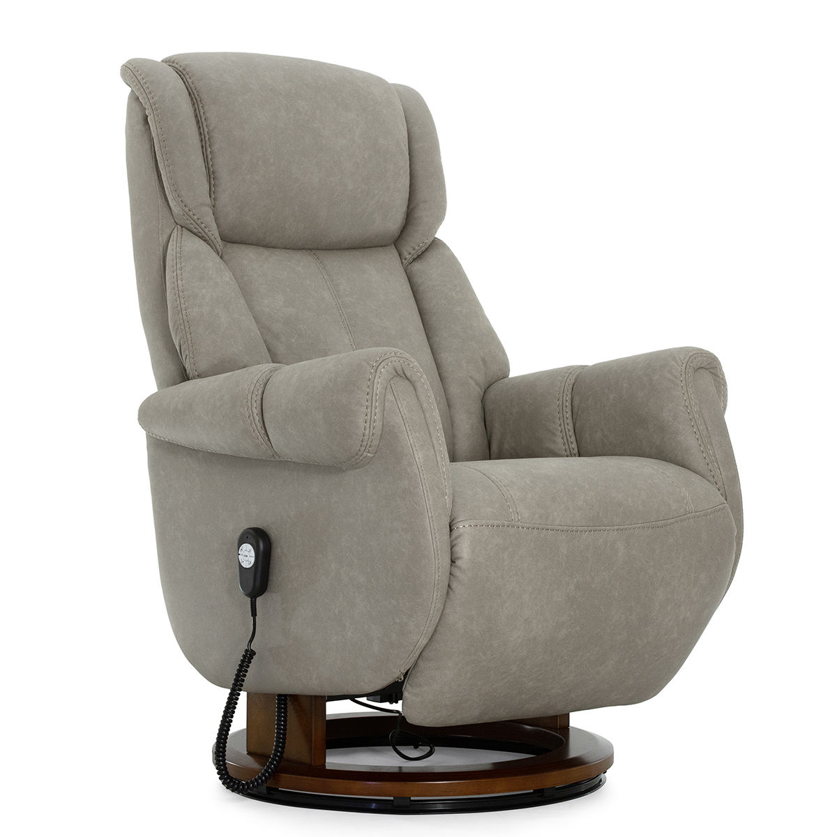 Кресло-реклайнер Falto Lift (3 мотора с механизмом подъёма, искусственный нубук, серый)