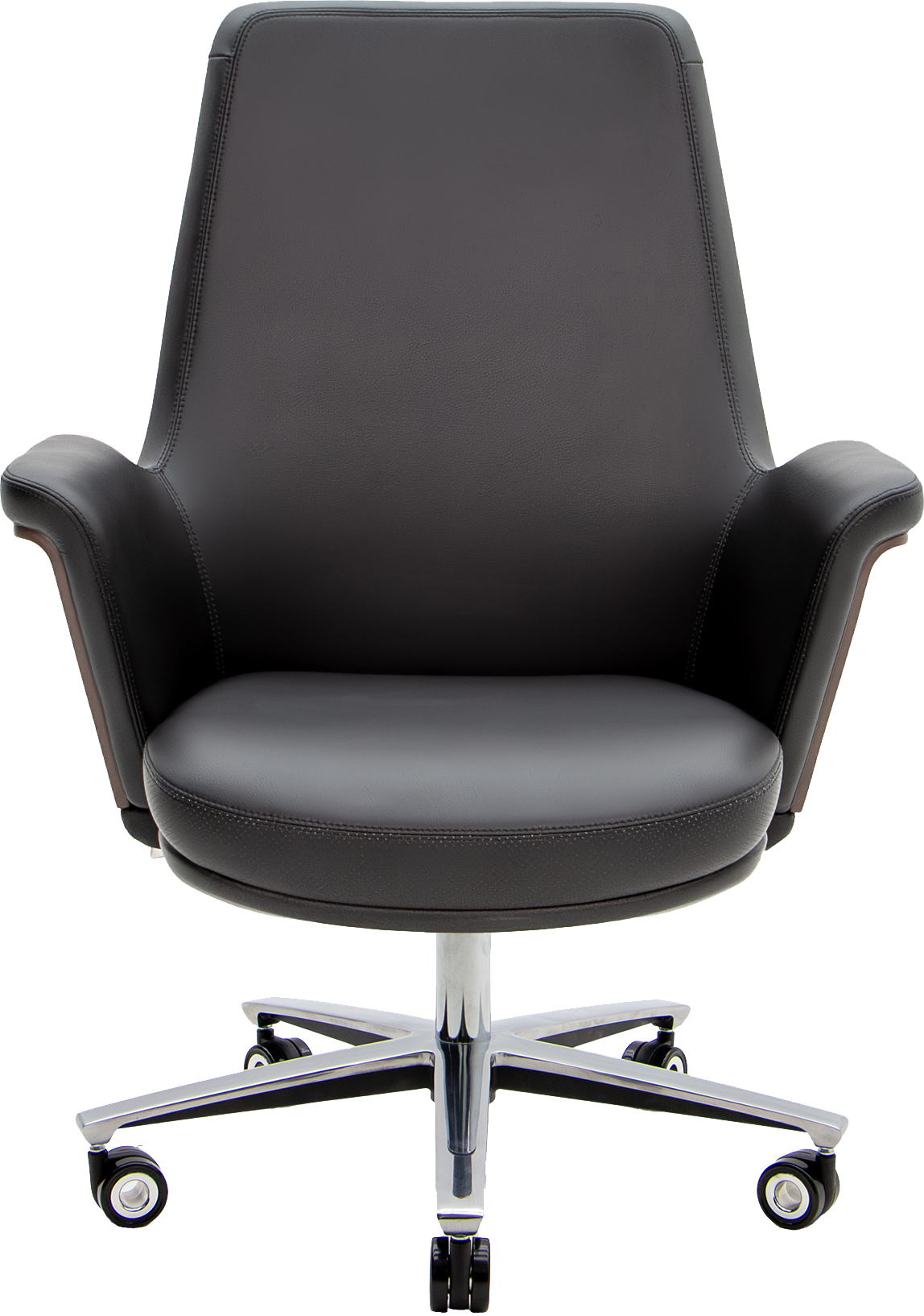 Эргономичное кресло LB чёрная кожа / палисандр