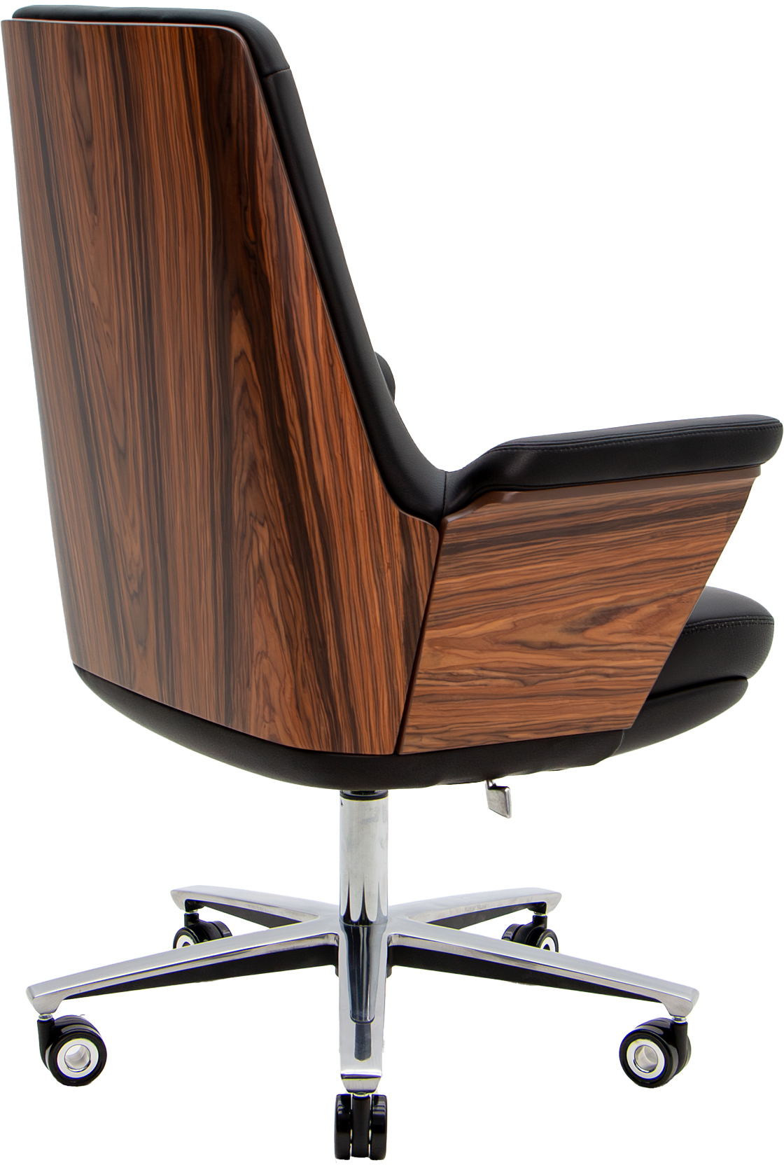 Эргономичное кресло LB чёрная кожа / палисандр