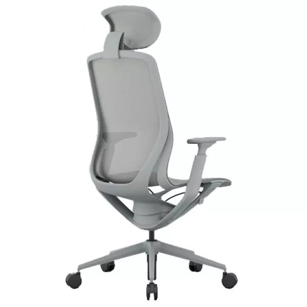 Эргономичное кресло Aria с подголовником сетка, светло-серое