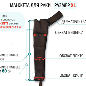 Лимфодренажный аппарат Gapo Alance GSM033 Комплект "С рукой" (Размер XL) Brown