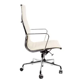 Эргономичное кресло Eames HB Ribbed Office Chair EA 119, кремовая кожа