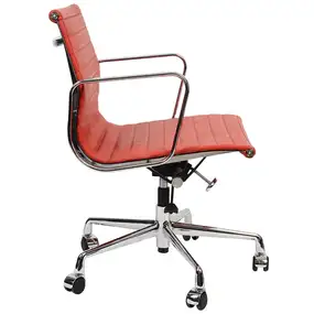 Эргономичное кресло Eames Ribbed Office Chair EA 117, красная кожа