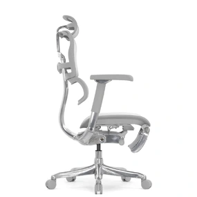 Эргономичное кресло Falto Ergohuman 2 Luxury с подножкой (SmartWork, алюминий, наклон вперёд, сетка, серый)