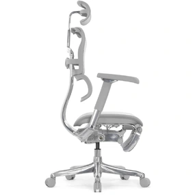 Эргономичное кресло Falto Ergohuman 2 Luxury с подножкой (SmartWork, алюминий, наклон вперёд, сетка, серый)