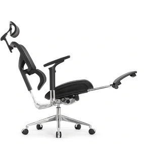 Эргономичное кресло Falto Sail 2 с подножкой (динамичный поясничный упор, подлокотники 6D (360), сетка, чёрный)