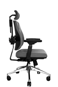 Ортопедическое кресло Falto ALPHA (корсетная спинка, ткань, тёмно-серый)