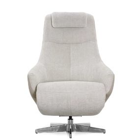 Кресло-реклайнер Falto Live (3 мотора, поясничный упор, шенилл, натуральная кожа, светлый)