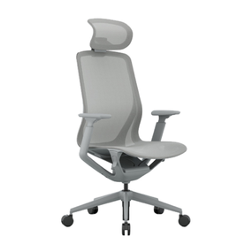 Эргономичное кресло Aria с подголовником сетка, светло-серое