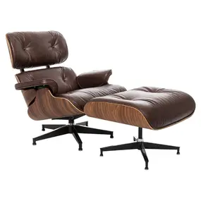 Кресло для отдыха Eames Lounge Chair & Ottoman Premium состаренная кожа