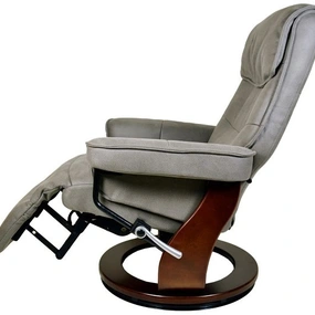 Кресло-реклайнер Relax Rio (встроенная подножка, искусственный нубук, серый)